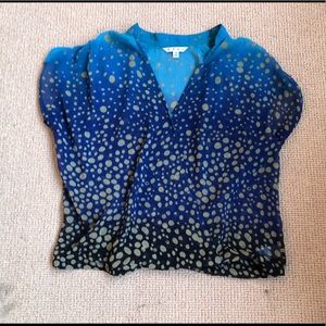 cAbi ombré sheer teal polka dots sleeveless blouse